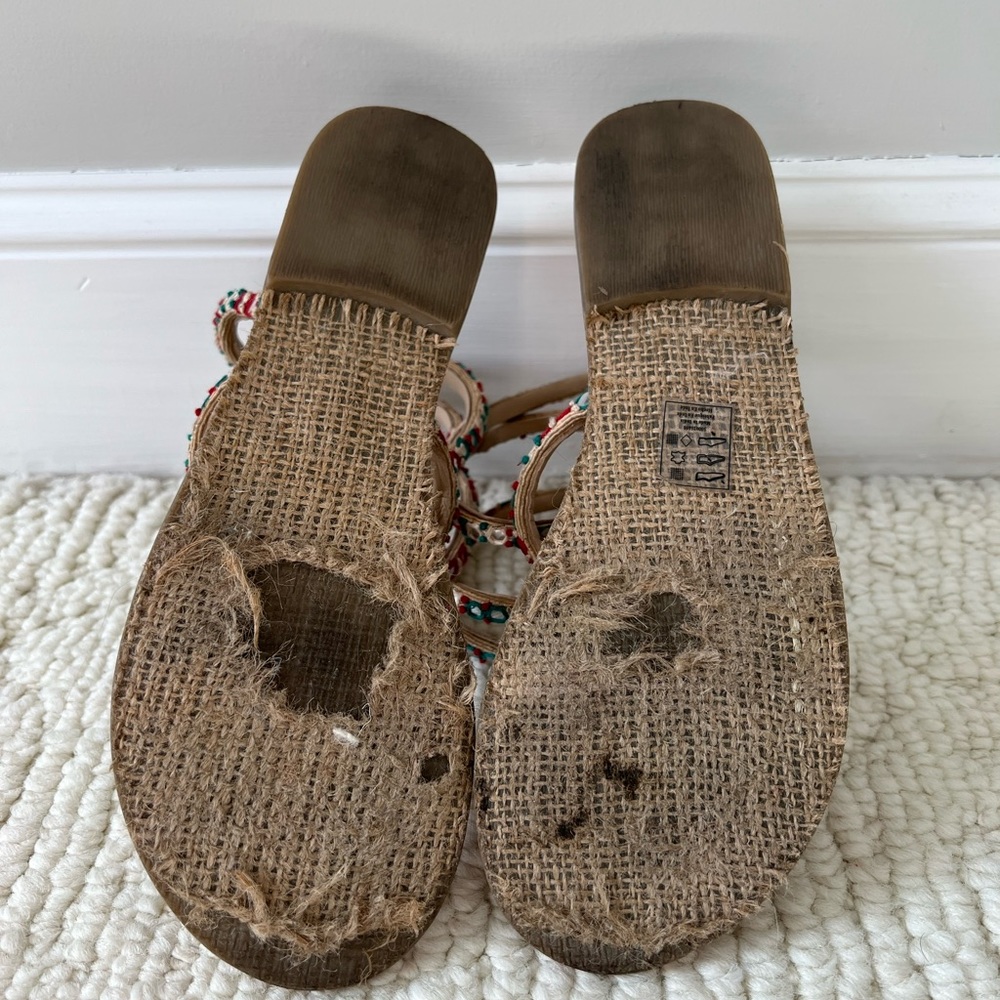 free people leather havana gladiator sandals 7 1/2 - Picture 2 of 2